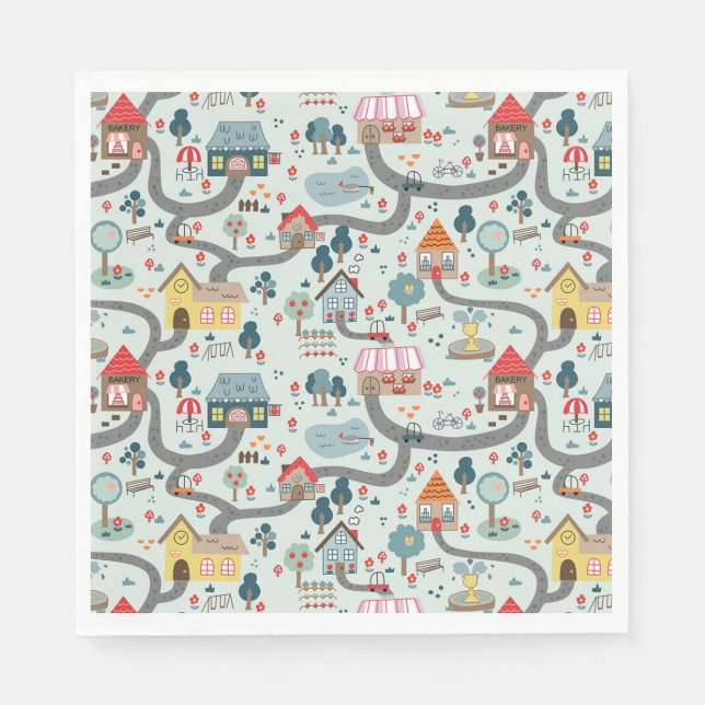 Servilleta De Papel Nápoles de papel de mapa (Anverso)