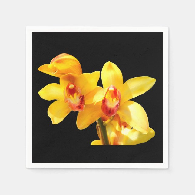 Servilleta De Papel Nápoles de papel de orquídea amarilla (Anverso)