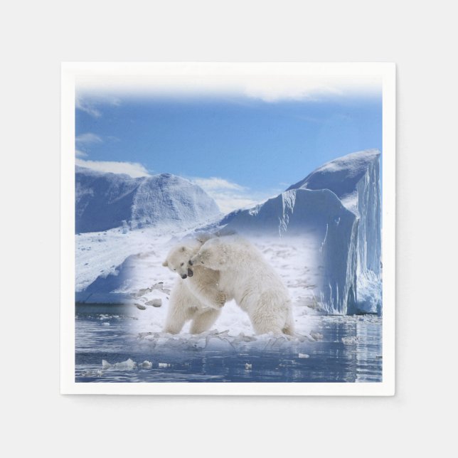 Servilleta De Papel Nápoles de papel de oso polar (Anverso)