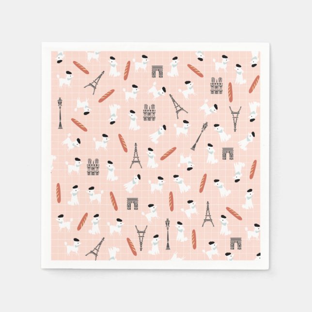 Servilleta De Papel Nápoles de papel de perro caniche francés (Anverso)