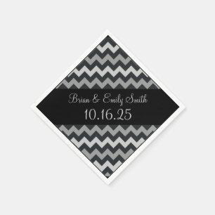 Servilleta De Papel Nápoles de papel de personalizable de chevron gris