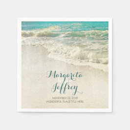 Servilleta De Papel Nápoles de papel para bodas de Vintage Beach