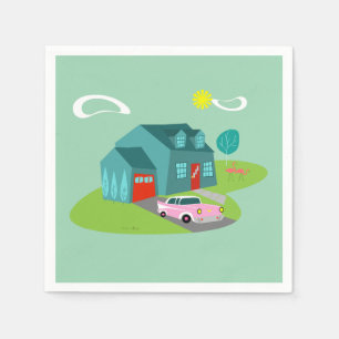Servilleta De Papel Nápoles de papel para casas suburbanas retro