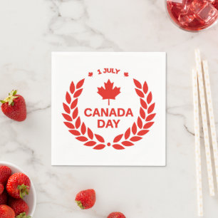 Servilleta De Papel Nápoles de papel Wreath del Día de Canadá