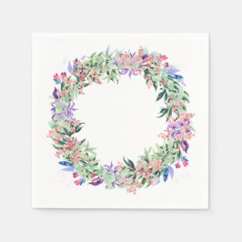 Servilleta De Papel Nápoles de papel Wreath floral acuarela