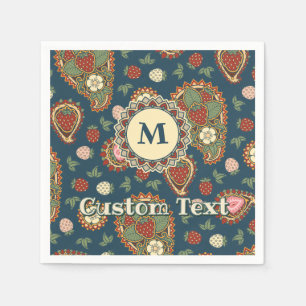 Servilleta De Papel Nápoles de patrón de fresa Paisley