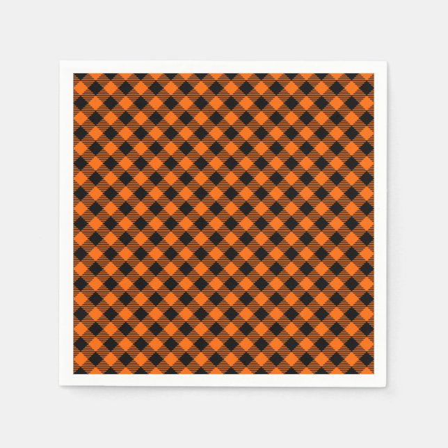 Servilleta De Papel Nápoles de plástico negro y Naranja (Anverso)