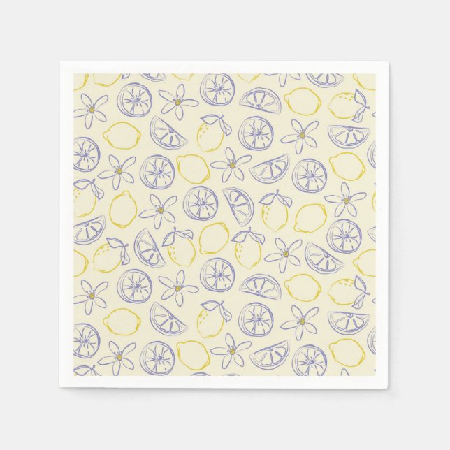 Servilleta De Papel Nápoles del patrón de Doodle de Citron (Anverso)