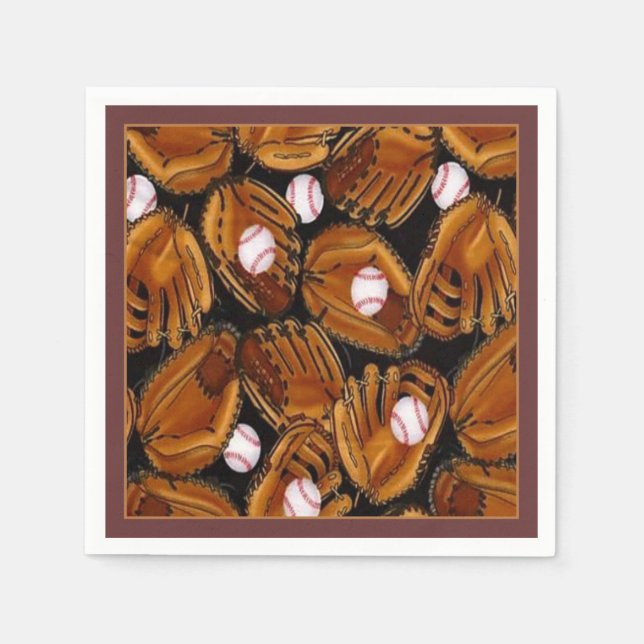 Servilleta De Papel Nápoles del patrón de los Mits de béisbol (Anverso)