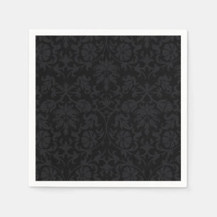 Servilleta De Papel Nápoles florales del patrón Damask negro