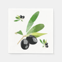 Nápoles mediterráneos de papel de aceitunas negras