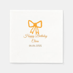 Servilleta De Papel Naranja amarillo arco acuarela retro feliz cumplea