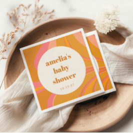 Servilleta De Papel Naranja amarillo personalizado Baby Shower de márm