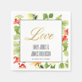 SERVILLETA DE PAPEL NARANJA AMARILLO ROJO ROSA COLOR DE AGUA FLORAL AM