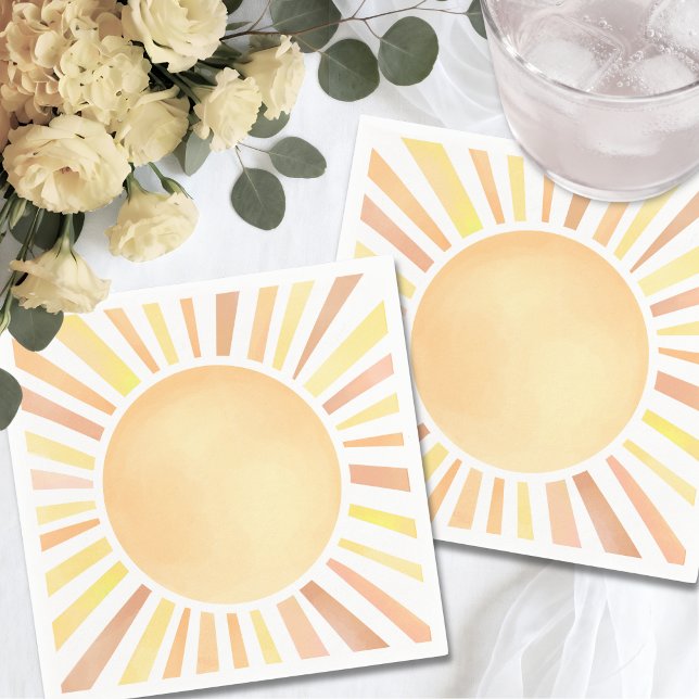 Servilleta De Papel Naranja Amarillo Sol (Sunshine Yellow Orange Sun Napkins )
