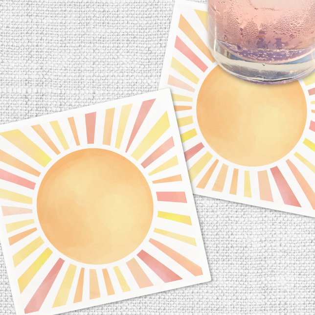 Servilleta De Papel Naranja Amarillo Sol (Sunshine Yellow Orange Sun Napkins)
