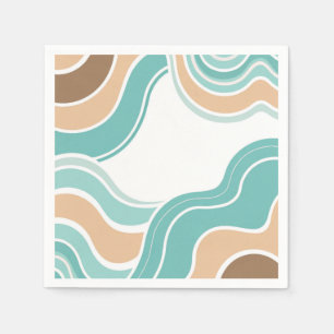 Servilleta De Papel Naranja azul ondulado colorido abstracto