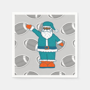 Servilleta De Papel naranja azul verde azulado xmas negro santa claus