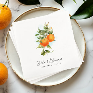 Servilleta De Papel Naranja Boho Boda Napkins