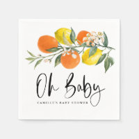 Naranja botánico y Baby Shower de verano de limón