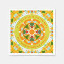 Naranja brillante Estrella Verde ducha de niño beb