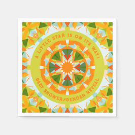 Servilleta De Papel Naranja brillante Estrella Verde ducha de niño beb