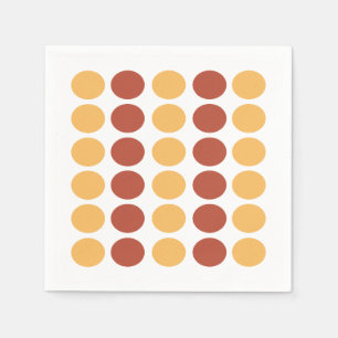 Servilleta De Papel Naranja Brown Polka Dot Pattern Cumpleaños
