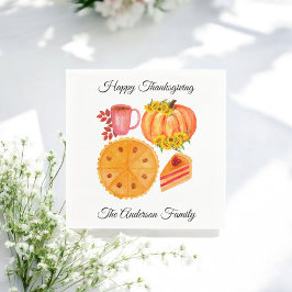 Servilleta De Papel Naranja Calabaza Día de Acción de Gracias Cena