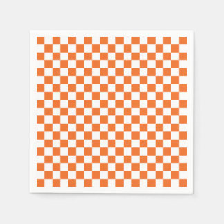 Servilleta De Papel Naranja Checkerboard