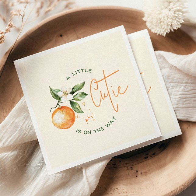 Servilleta De Papel Naranja Citrus Cutie Napkins Baby Shower (Subido por el creador)