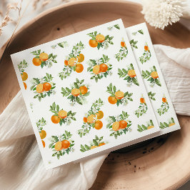 Servilleta De Papel Naranja Citrus Little Cutie Baby Shower