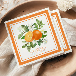Servilleta De Papel Naranja Citrus Little Cutie En El Camino De Baby S