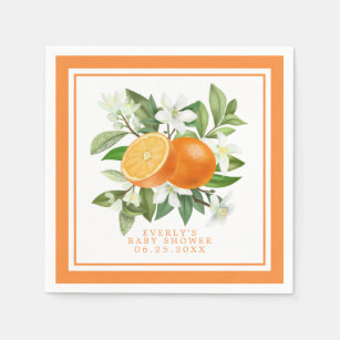 Servilleta De Papel Naranja Citrus Little Cutie En El Camino De Baby S