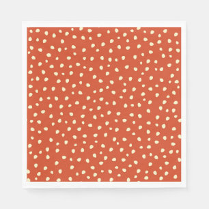 Servilleta De Papel Naranja Con Papel De Puntos Beige