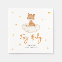 Naranja Cute Fox Baby Shower
