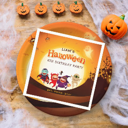 Servilleta De Papel Naranja Cute Halloween niños Spooktaculares