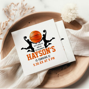 Servilleta De Papel naranja de baloncesto Boy 5ª fiesta de cumpleaños