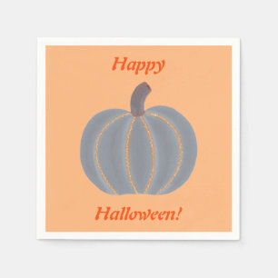Servilleta De Papel Naranja de Calabaza Gris bonito ilumina Napkin Hal