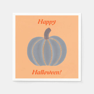 Servilleta De Papel Naranja de Calabaza Gris bonito ilumina Napkin Hal
