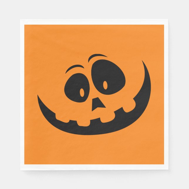 Servilleta De Papel Naranja de calabaza Halloween (Anverso)