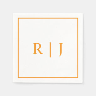 Servilleta De Papel Naranja de calabaza Monogramas Boda otoño