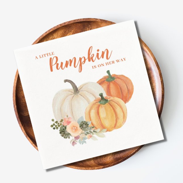 Servilleta De Papel Naranja de calabaza quemada lindo Baby Shower (Subido por el creador)