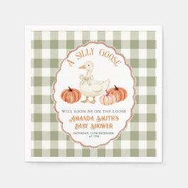 Servilleta De Papel Naranja de calabaza Silly Goose Baby Shower Napkin