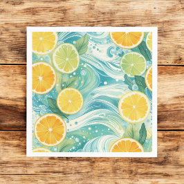 Servilleta De Papel Naranja de cítricos Limón Fresco y Verano Verde Am