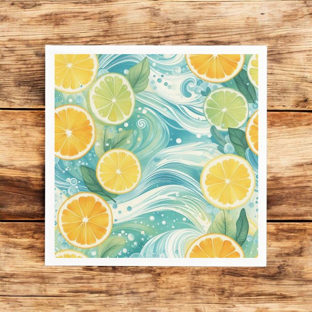 Servilleta De Papel Naranja de cítricos Limón Fresco y Verano Verde Am (Subido por el creador)
