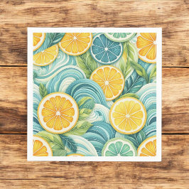 Servilleta De Papel Naranja de cítricos Limón Fresco y Verano Verde Am