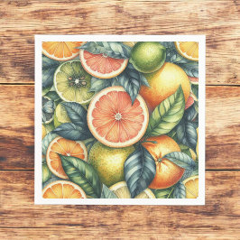 Servilleta De Papel Naranja de cítricos Limón Fresco y Verano Verde Am