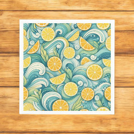 Servilleta De Papel Naranja de cítricos Limón Fresco y Verano Verde Am