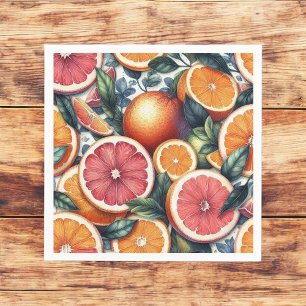 Servilleta De Papel Naranja de cítricos Limón Fresco y Verano Verde Am