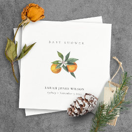 Servilleta De Papel Naranja de cítricos mínimo Boho botánico Baby Show